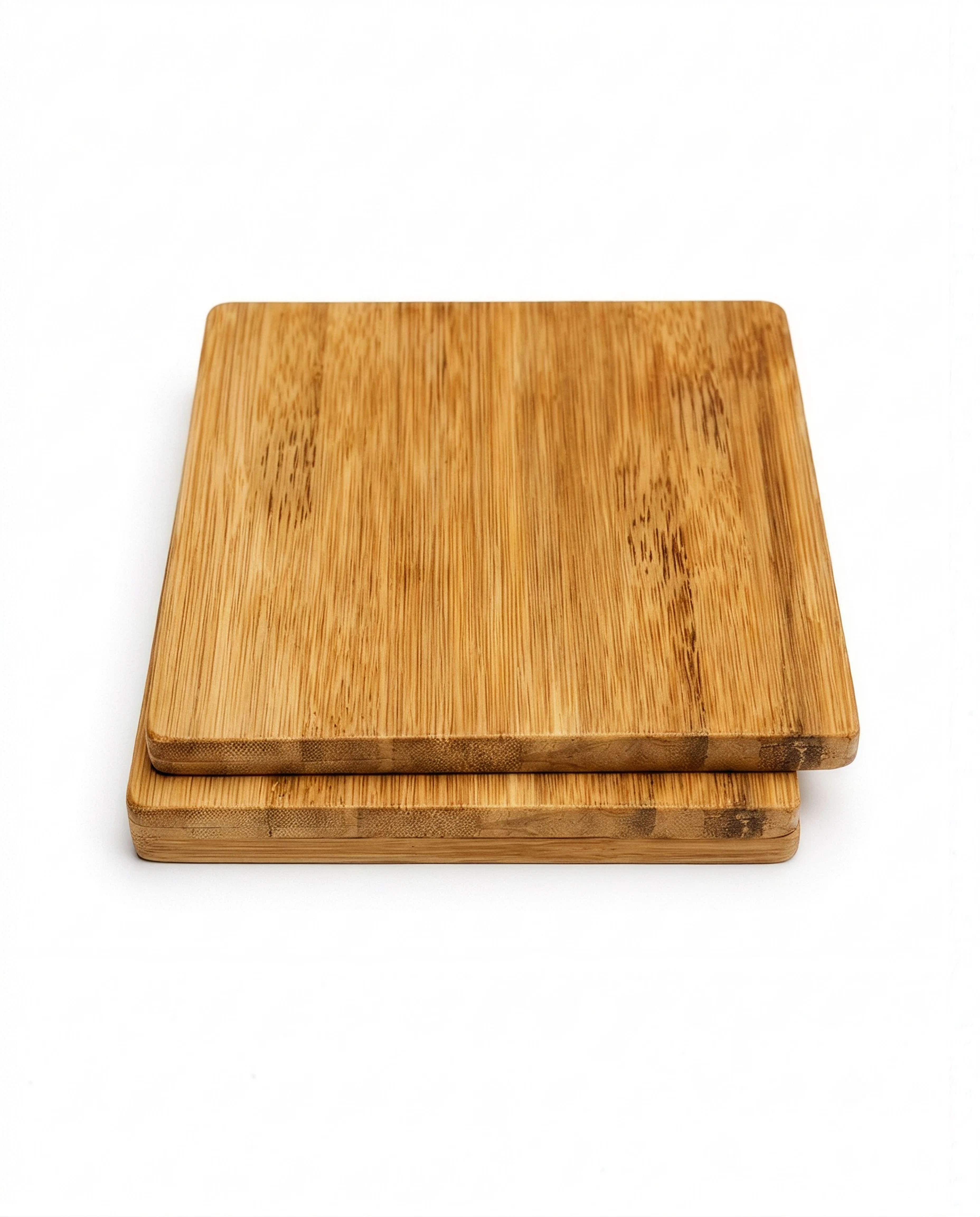 Coaster made of laminated bamboo with a natural finish, produced at the Java Bamboo Lamina factory